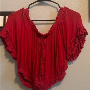 cute red blouse